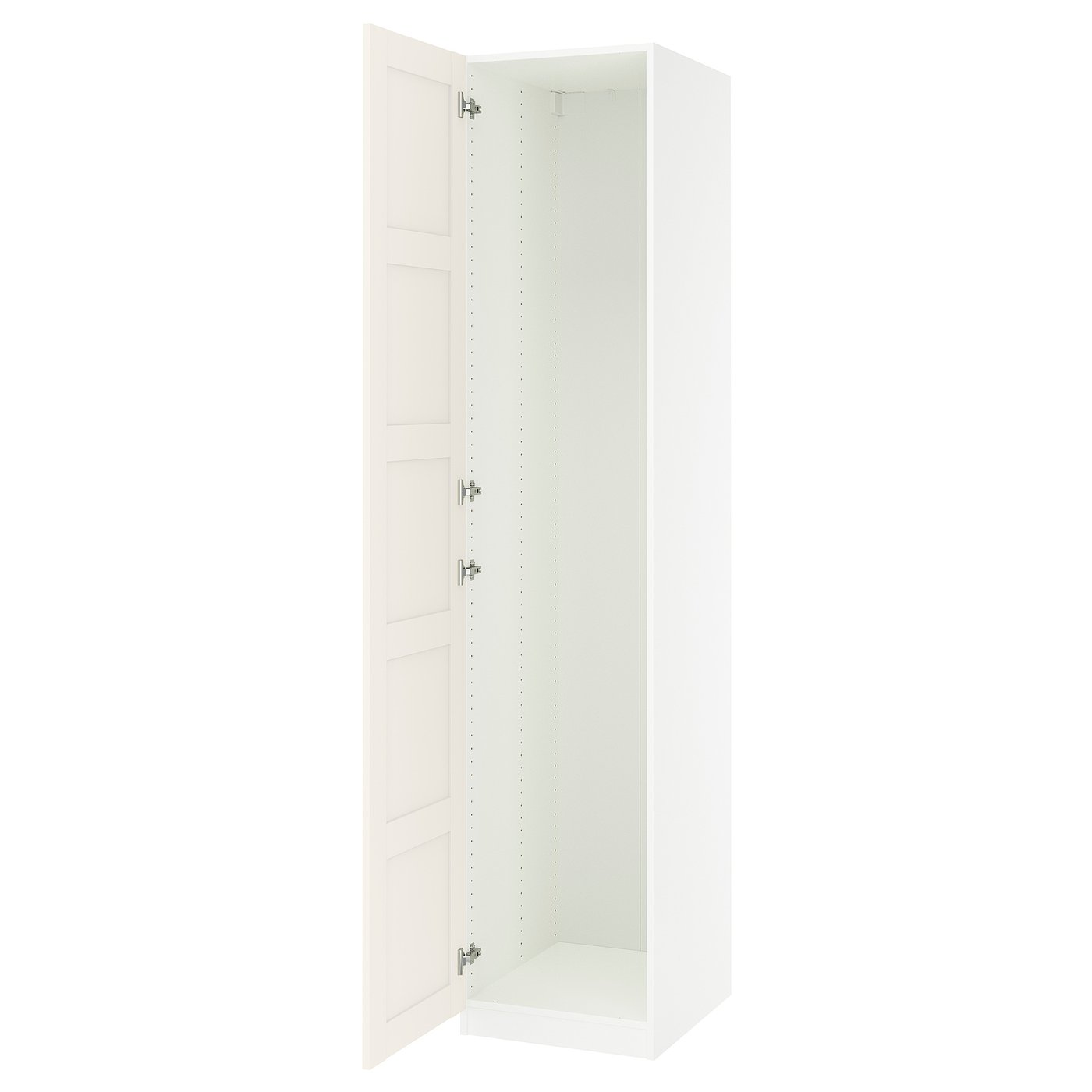 PAX / BERGSBO wardrobe combination, white/white, 50x60x236 cm (195
