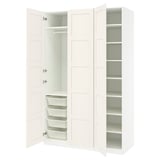 PAX / BERGSBO Wardrobe combination, white/white, 59x23 5/8x93 1/8 "