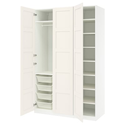PAX / BERGSBO Wardrobe combination, white/white, 59x23 5/8x93 1/8 "