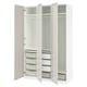 Option: PAX / FARDAL Wardrobe combination, white/high-gloss light gray, 59x23 5/8x93 1/8 "