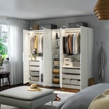PAX / FARDAL Wardrobe combination, white high gloss/white white, 92 1/2x23 5/8x79 1/4 "