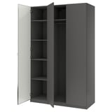 PAX / FORSAND/ÅHEIM Wardrobe combination, dark gray/mirror glass, 59x23 5/8x93 1/8 "