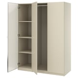 PAX / FORSAND/ÅHEIM Wardrobe combination, gray-beige/mirror glass, 59x23 5/8x79 1/4 "