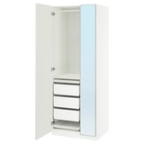 PAX / FORSAND/ÅHEIM Wardrobe combination, white/mirror glass, 29 1/2x23 5/8x79 1/4 "