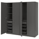 PAX / FORSAND Wardrobe combination, dark gray/dark gray, 78 3/4x23 5/8x79 1/4 "