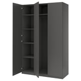 PAX / FORSAND Wardrobe combination, dark gray/dark gray, 59x23 5/8x93 1/8 "