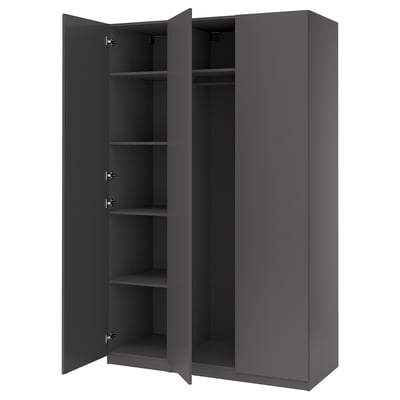 PAX / FORSAND Wardrobe combination, dark gray/dark gray, 59x23 5/8x93 1/8 "