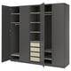 Option: PAX / FORSAND Wardrobe combination, dark gray gray-beige/dark gray, 98 3/8x23 5/8x93 1/8 "