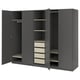 PAX / FORSAND Wardrobe combination, dark gray gray-beige/dark gray, 98 3/8x23 5/8x79 1/4 "