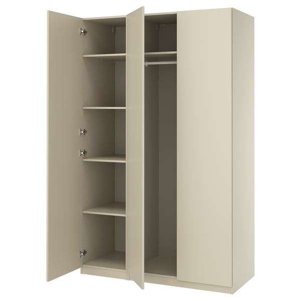 PAX / FORSAND Wardrobe combination, gray-beige/gray-beige, 59x23 5/8x93 1/8 "