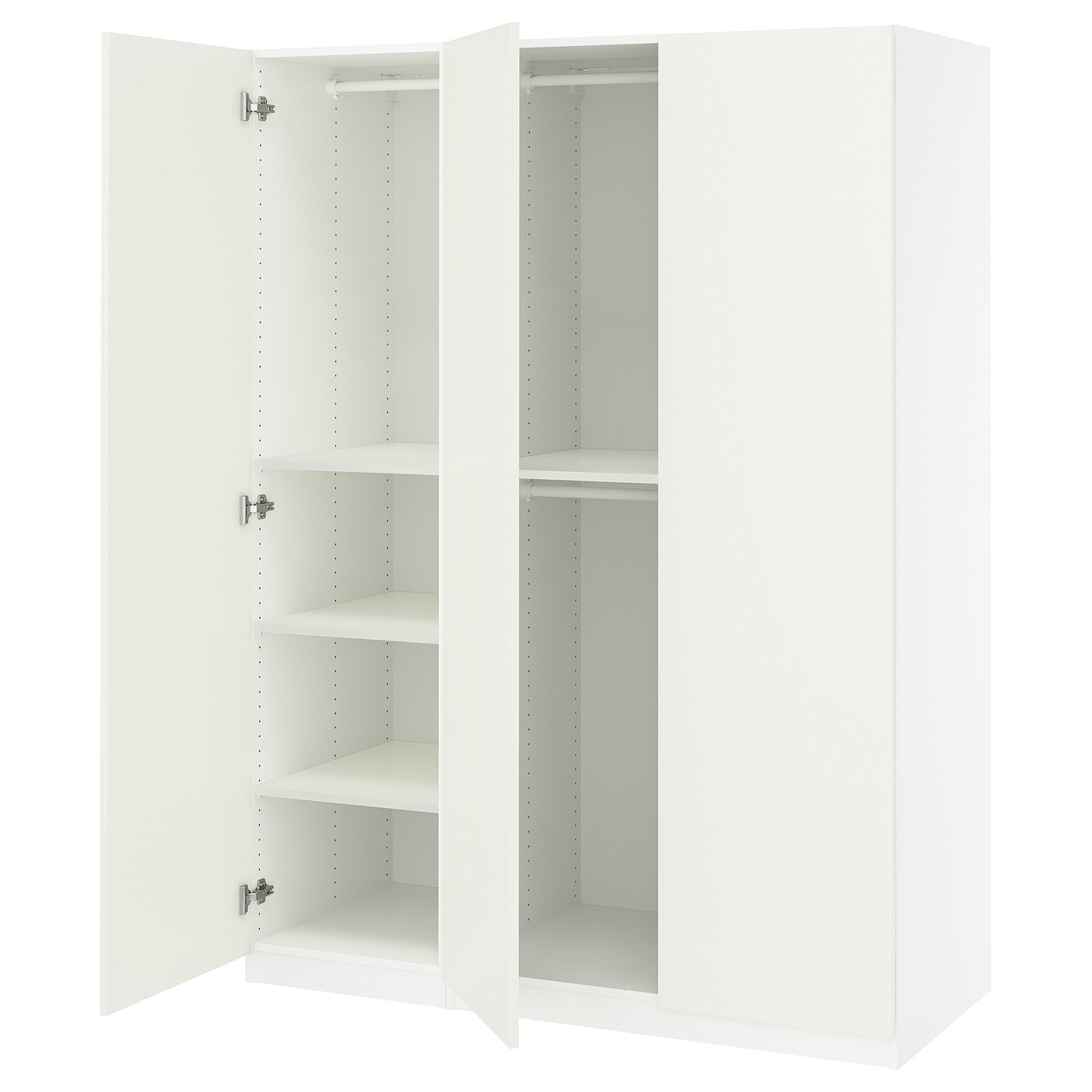 PAX / FORSAND wardrobe combination, white/white, 150x60x201 cm