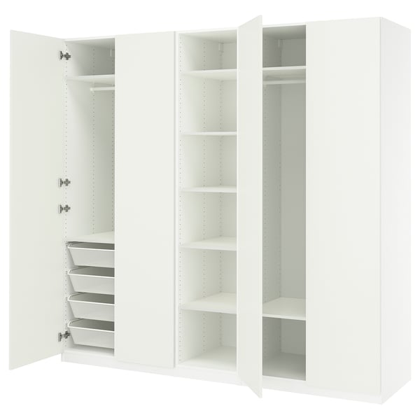 PAX / FORSAND Wardrobe combination, white/white, 98 3/8x23 5/8x93 1/8 "