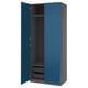 PAX / FYRUDDEN Wardrobe combination, dark gray/blue, 39 3/8x23 5/8x93 1/8 "