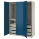 PAX / FYRUDDEN Wardrobe combination, gray-beige/blue, 59x23 5/8x79 1/4 "