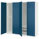 Option: PAX / FYRUDDEN Wardrobe combination, white/blue, 78 3/4x23 5/8x79 1/4 "