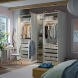 PAX / GRIMO Wardrobe combination, white white/white, 92 1/2x23 5/8x93 1/8 "