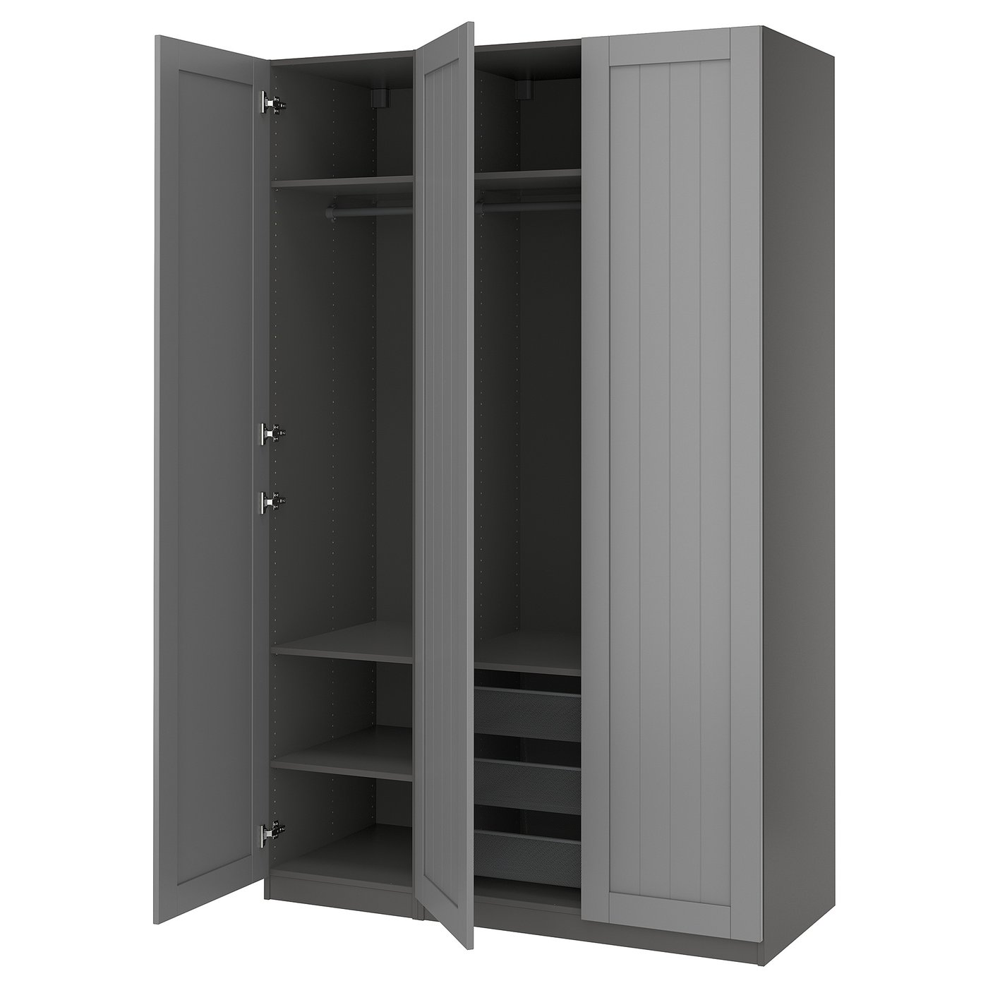 PAX / GULLABERG wardrobe combination, dark gray/dark gray, 150x60x236 ...