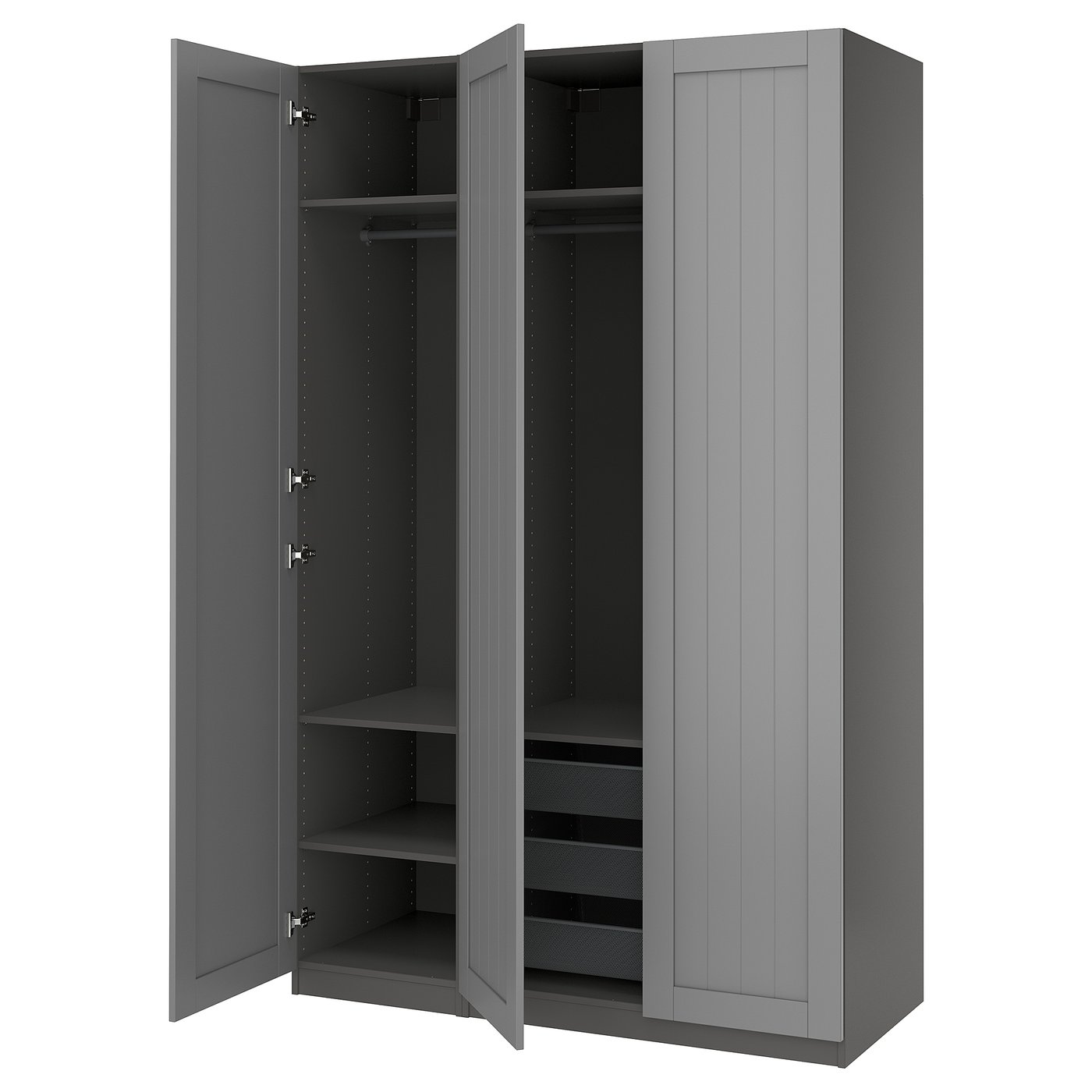 PAX / GULLABERG wardrobe combination, dark gray/dark gray