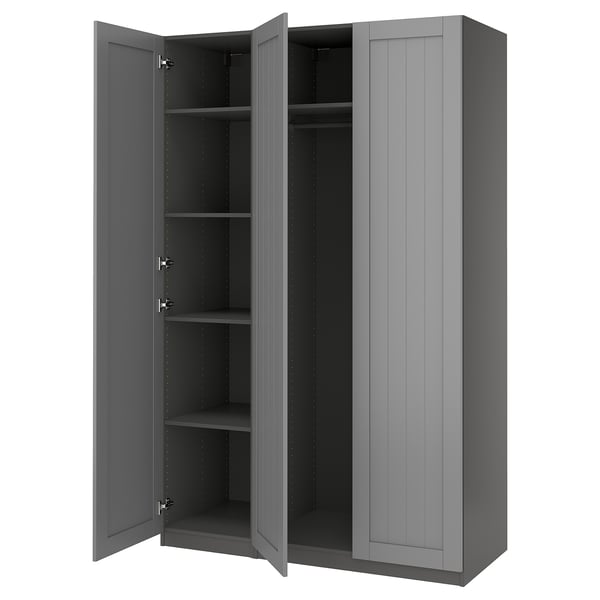 PAX / GULLABERG Wardrobe combination, dark gray/dark gray, 59x23 5/8x93 1/8 "