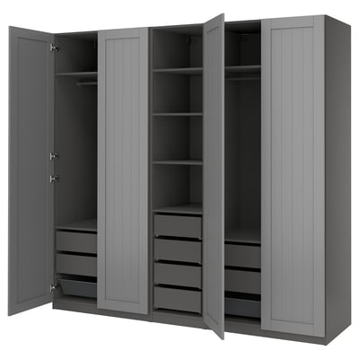 PAX / GULLABERG Wardrobe combination, dark gray/gray, 98 3/8x23 5/8x93 1/8 "