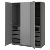 PAX / GULLABERG Wardrobe combination, dark gray/gray, 59x23 5/8x79 1/4 "