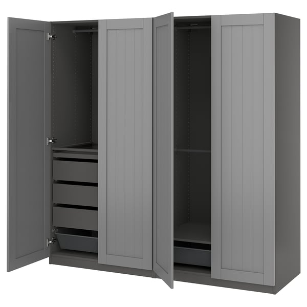 PAX / GULLABERG Wardrobe combination, dark gray/gray, 78 3/4x23 5/8x79 1/4 "