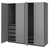 PAX / GULLABERG Wardrobe combination, dark gray/gray, 78 3/4x23 5/8x79 1/4 "
