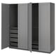 PAX / GULLABERG Wardrobe combination, dark gray/gray, 78 3/4x23 5/8x79 1/4 "