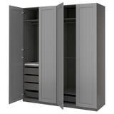 PAX / GULLABERG Wardrobe combination, dark gray/gray, 78 3/4x23 5/8x93 1/8 "