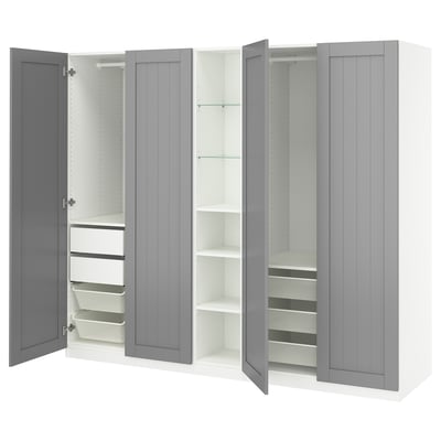 PAX / GULLABERG Wardrobe combination, gray gray/white, 92 1/2x23 5/8x79 1/4 "