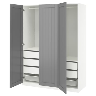 PAX / GULLABERG Wardrobe combination, white/gray, 59x23 5/8x79 1/4 "