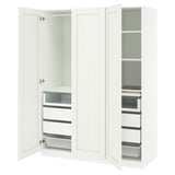 PAX / GULLABERG Wardrobe combination, white/white, 59x23 5/8x79 1/4 "