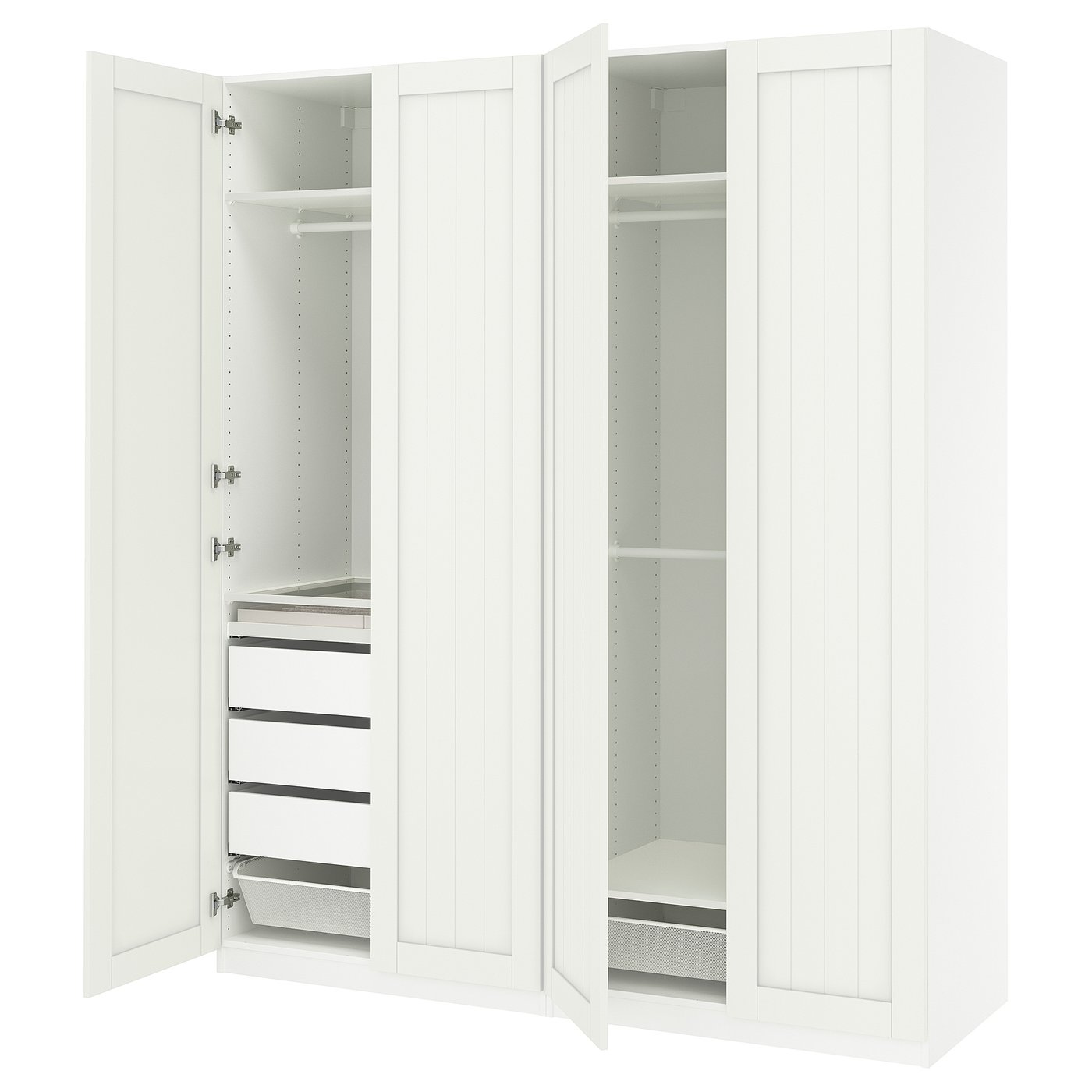 PAX / GULLABERG wardrobe combination, white/white, 200x60x236 cm