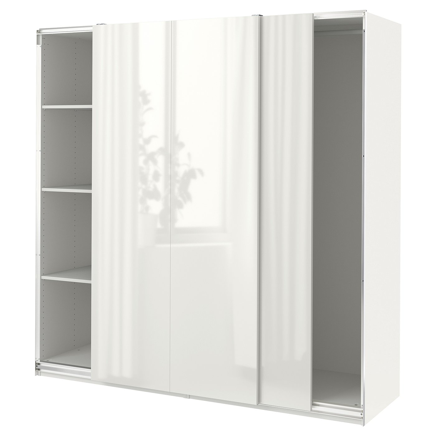 PAX / HASVIK wardrobe combination, white/high-gloss/white