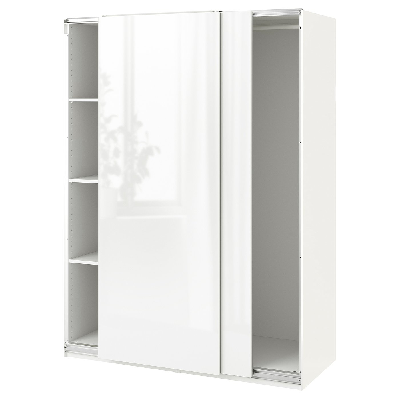 PAX / HASVIK wardrobe combination, white/high-gloss/white