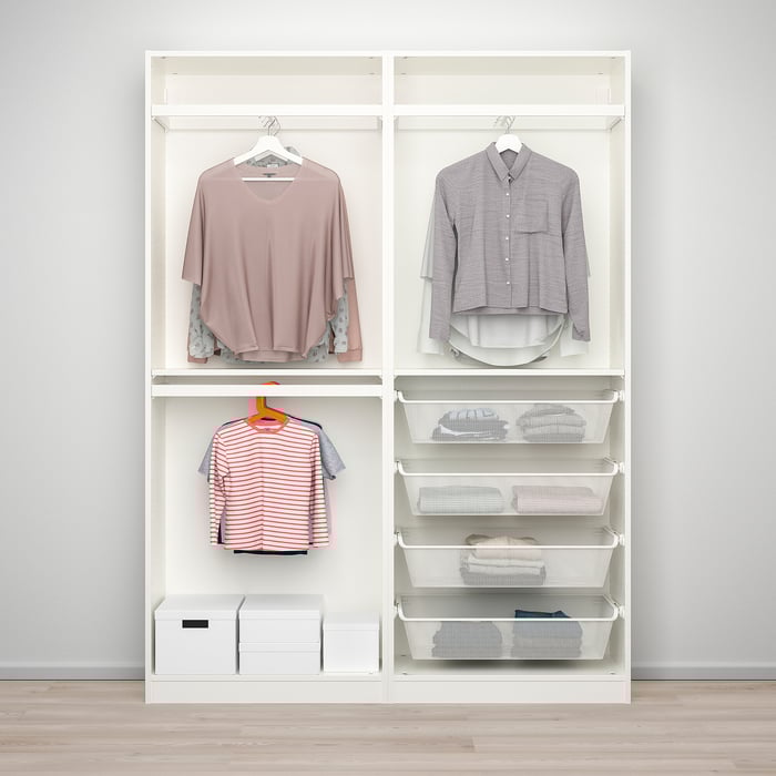PAX / HASVIK Wardrobe combination, white, 150x44x201 cm (59x173/8x791/4