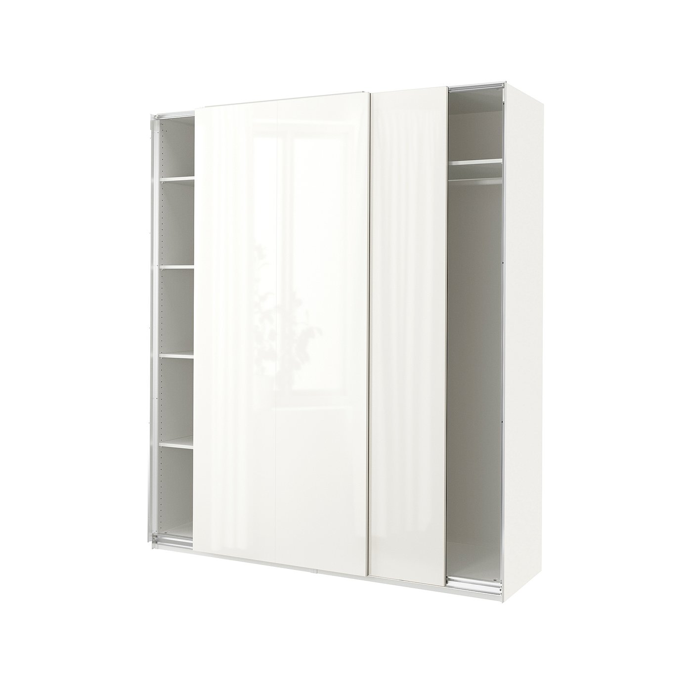PAX / HASVIK wardrobe with sliding doors, white/white, 200x66x236