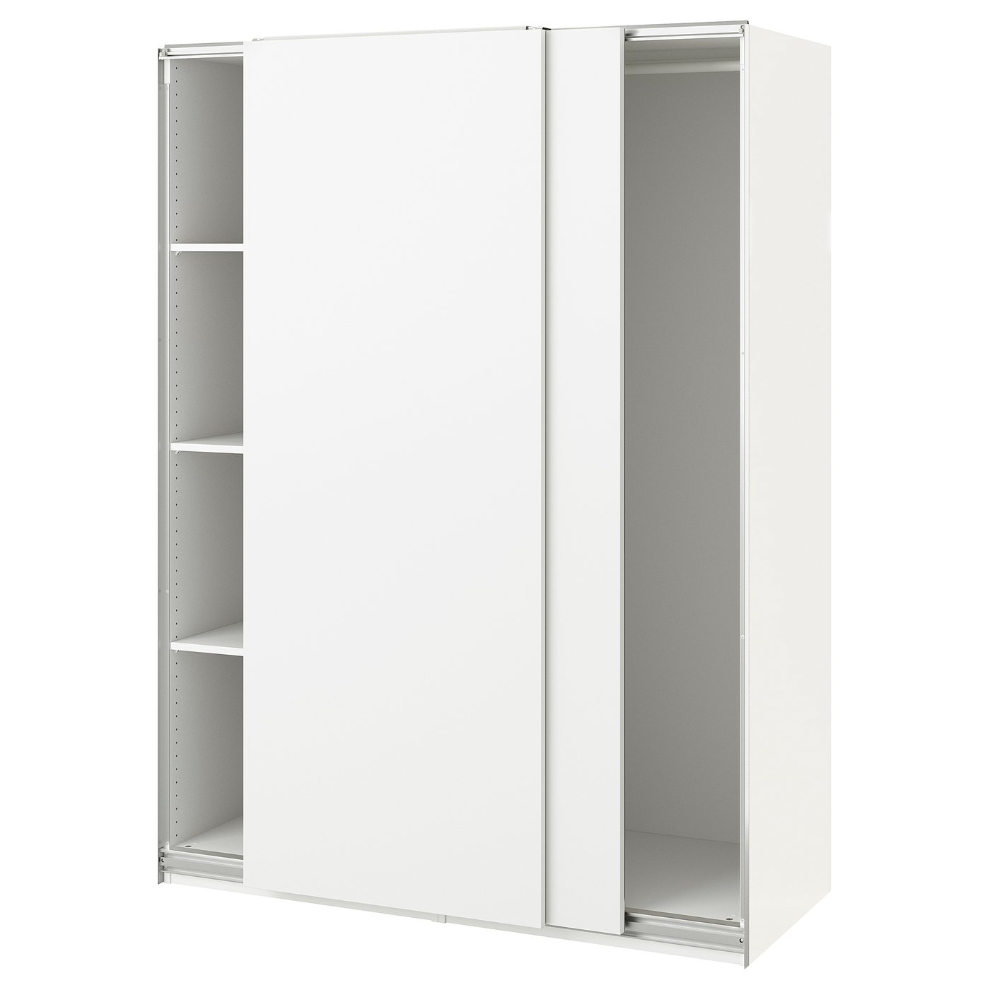 PAX / HASVIK wardrobe with sliding doors, white/white, 150x66x201