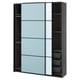 Option: PAX / MEHAMN/AULI Wardrobe with sliding doors, dark gray double sided/light blue mirror glass, 59x16 7/8x79 1/4 "
