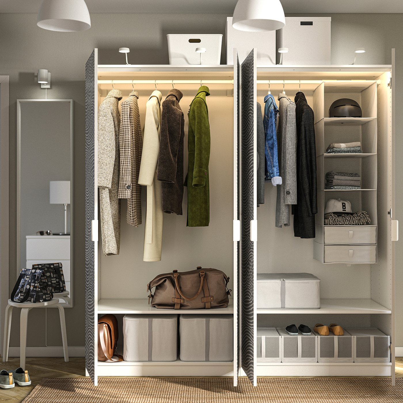 定価20,000 mim the wardrobe テーラード andesine VTRIN Portable Closet Wardrobe for Hanging Clothes with 2