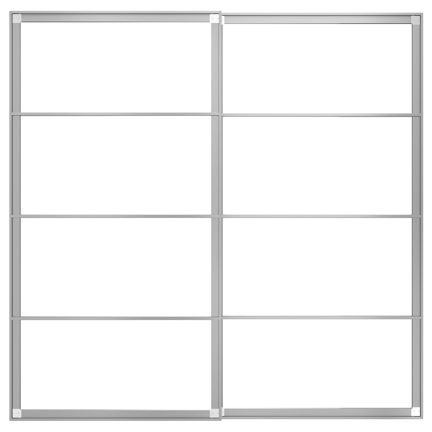 PAX pair of sliding door frames & rail, aluminum, 200x201 cm