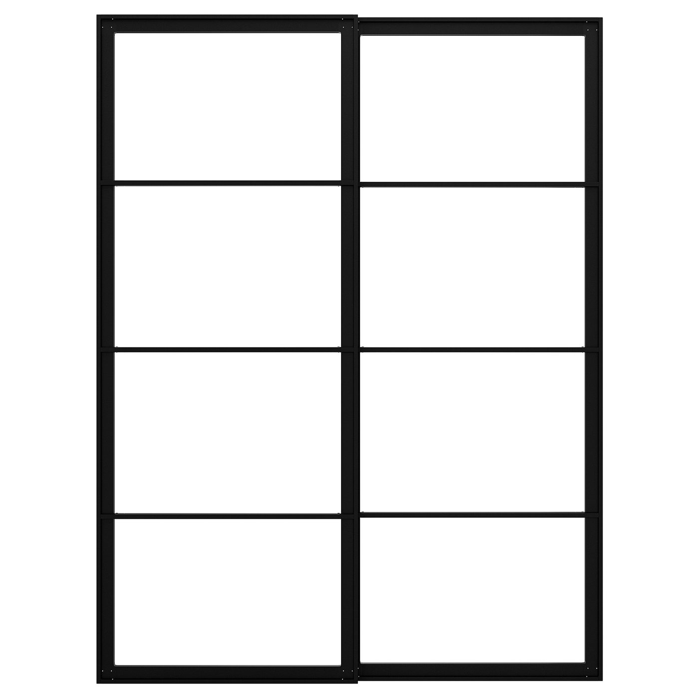PAX Pair of sliding door frames & rail - black 150x201 cm (59x79 1/8 ")