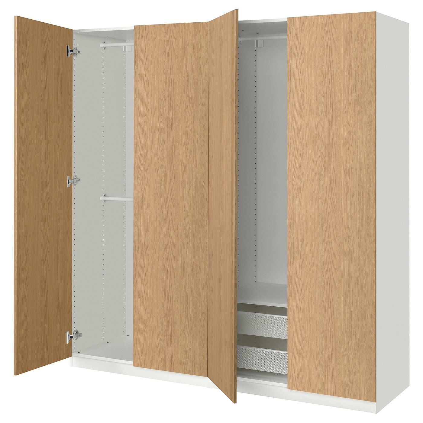 PAX / STORKLINTA wardrobe combination, white/oak effect