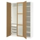 PAX / TONSTAD Wardrobe combination, white/oak veneer glass, 59x23 5/8x93 1/8 "
