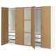 PAX / TONSTAD Wardrobe combination, white/oak veneer glass, 98 3/8x23 5/8x79 1/4 "