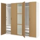 PAX / TONSTAD Wardrobe combination, white/oak veneer glass, 98 3/8x23 5/8x93 1/8 "