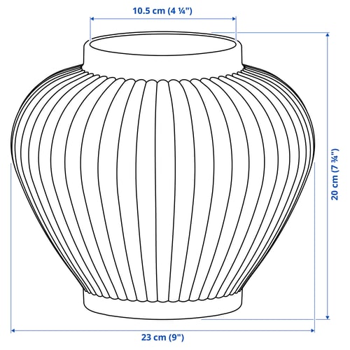 PELARBJÖRK Vase, gray-green, 7 ¾ "
