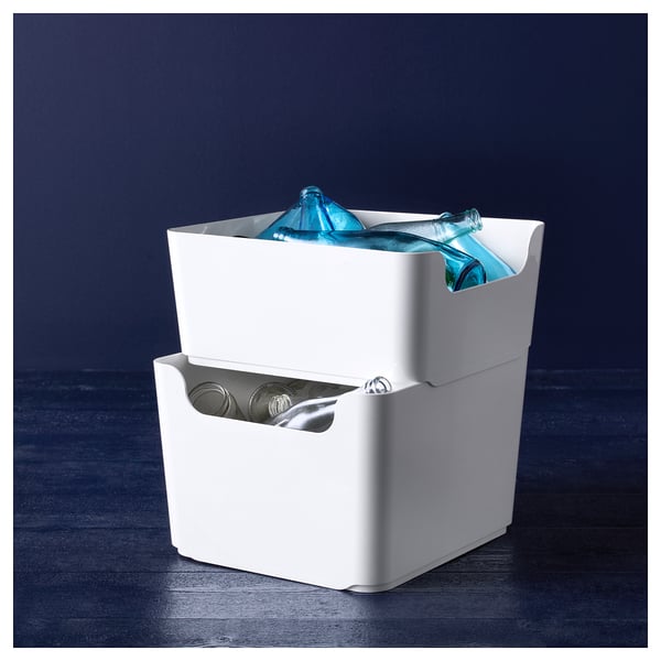 PLUGGIS Recycling bin, white, 4 gallon