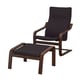 Option: POÄNG Armchair and footstool, brown/Knisa black