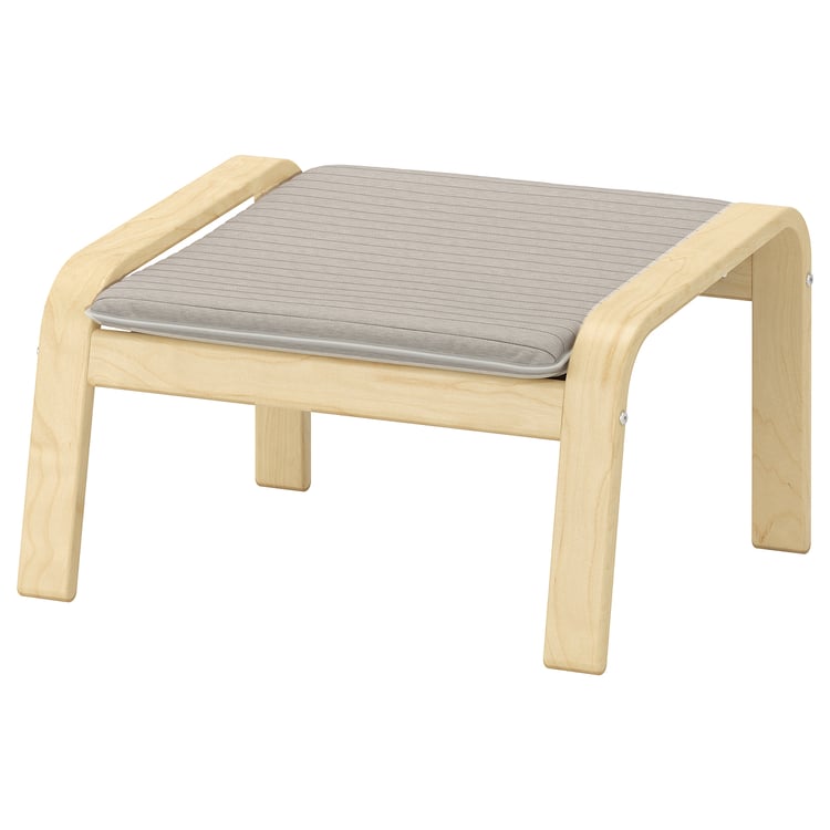 POÄNG footstool, birch veneer/Knisa light beige IKEA CA